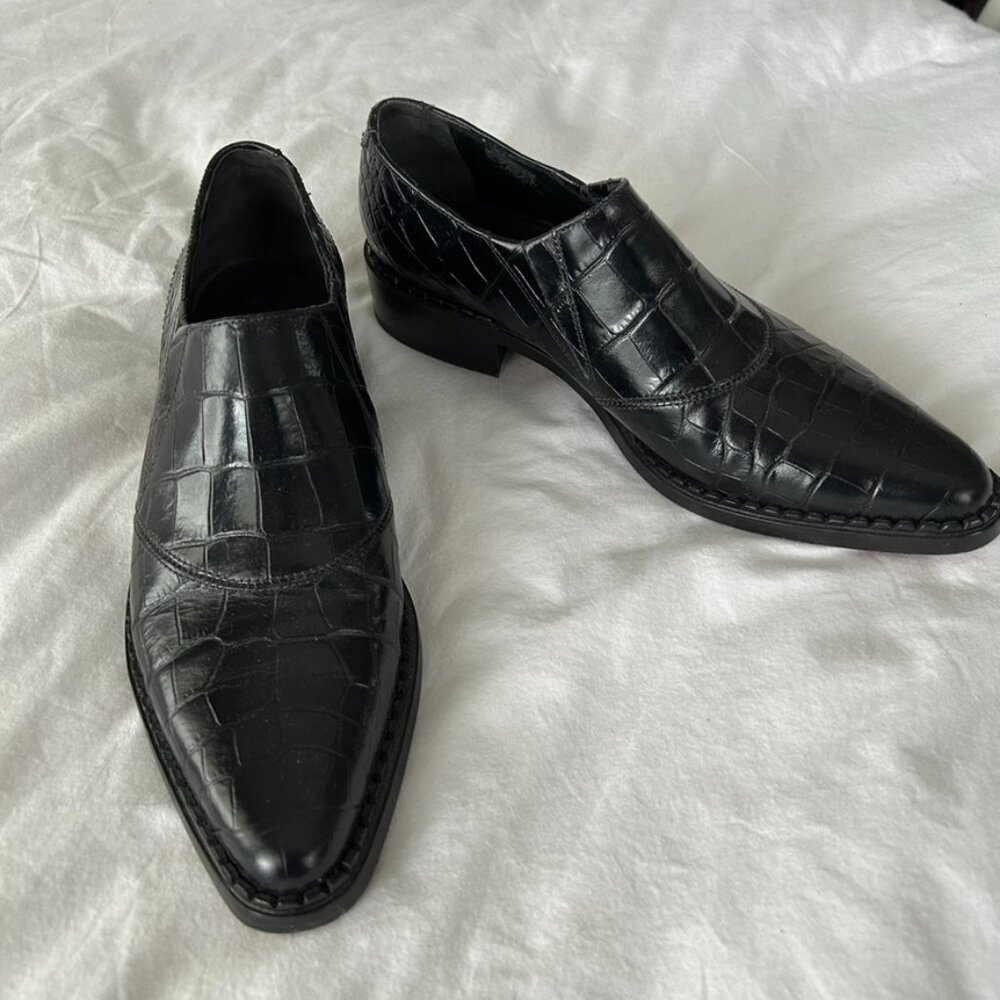 Vince Leather Croc Loafers 7.5 - Picture 2 of 8